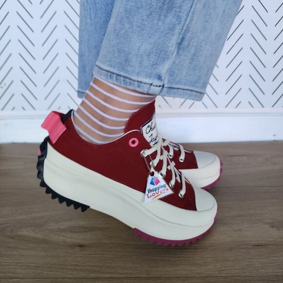 Converse Run Star Hike Platform Color Pop Sz 8 Women Shoes Sneaker Red A14272C - Picture 11 of 12